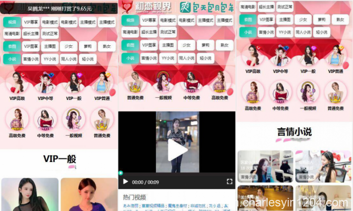 全新开发苹果CMS 引流吸粉视频 两种播放模式 仿抖音快手直播源码-查尔斯资源库
