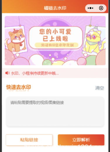 橘猫去水印小程序源码